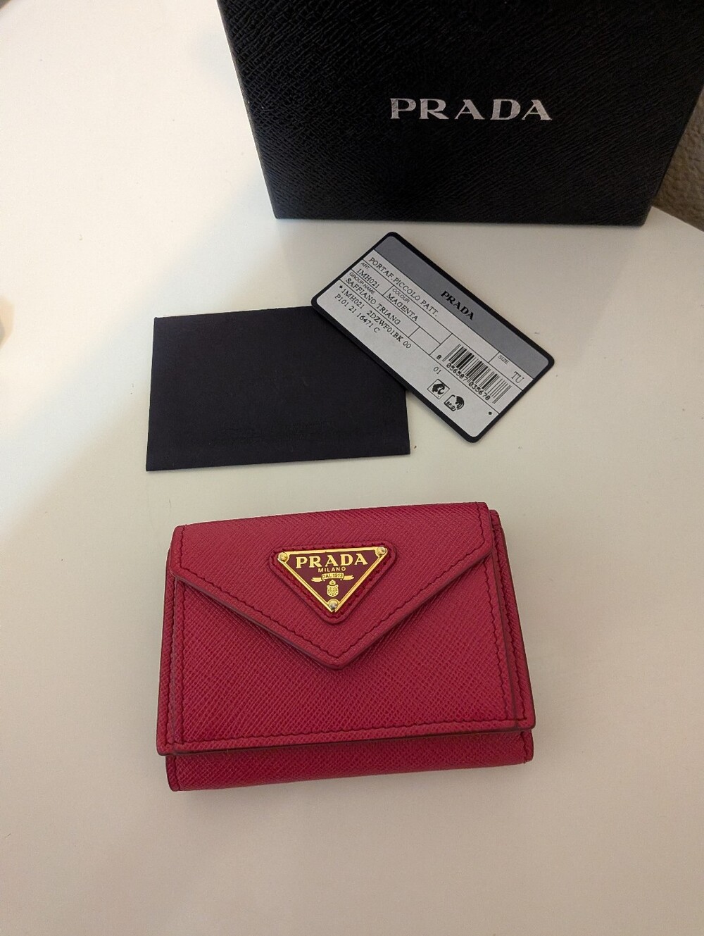 Prada Small Trifold Wallet Pink Safiano Leather Nib 🎁 - Picture 3 of 12